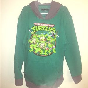 Ninja turtles pull over sweat shirt wth hood